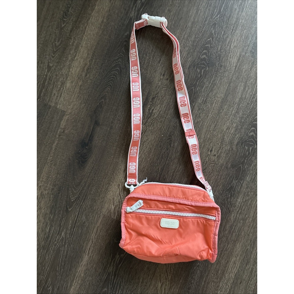 Ugg Purse Crossover Nylon Shoulder Logo Strap Small Peach Bliss NEW